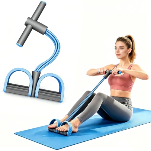 Pedal Resistance Band with Handle - size: 4 Levels（Blue ）