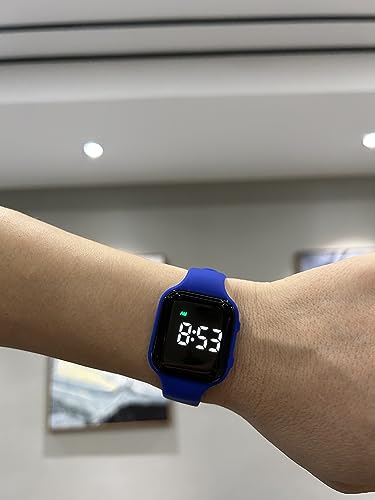 Vibrating Alarm Watch Rechargeable 15 Alarm Reminder Wristband Potty Training Watch with Lock Screen - color: Navy Blue