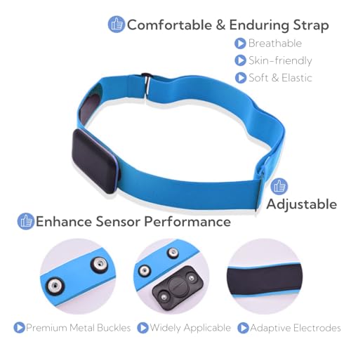 Replacement Heart Rate Monitor Chest Strap - color: Light Blue