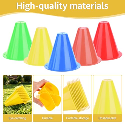 10-Pack Football Training Cones, Bracket Accessories, Obstacle Marking Set - color: Yellow