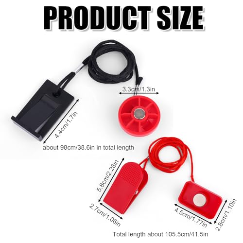 Gosknor 2pcs Treadmill Magnet Safety Key, Magnetic Safety Switch Clip Universal Treadmill Emergency Stop Magnet Running Machines Replacement Parts Accessories - style: Style B
