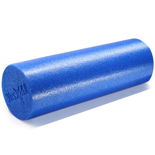 Yes4All Medium Firm Round PE Foam Roller 12, 18, 24, 36 Inches for Pilates, Yoga, Stretching, Balance & Core Exercises - color: Blue, style: 18-inch