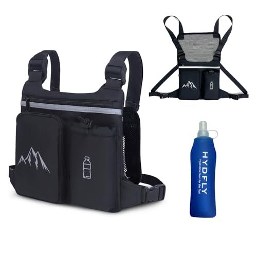 Running Hydration Vest Chest Pack with Soft Flask, Small to Plus-Size Fit