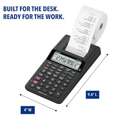 Casio HR-10RC Mini Desktop Printing Calculator, Black