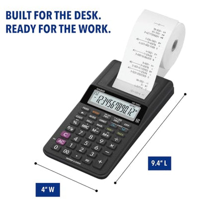 Casio HR-10RC Mini Desktop Printing Calculator, Black