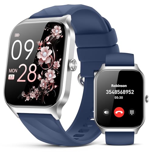Smart Watch for Women Men,(Answer/Make Call) 1.83'' HD Fitness Activity Tracker Smartwatch for Android iPhone iOS Compatible,IP68 Waterproof Step Counter with Sleep Monitor (Modern, Blue, 1.83) - color: Midnight Blue
