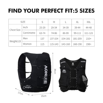 AONIJIE Running Hydration Vest for Men Women Trail Running Gear - size: X-Large