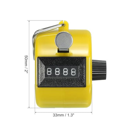 PATIKIL Clicker Counter, Handheld Tally Counter Mechanical Click Pitch Counter for Coaching Knitting, Golf, Lap, Fishing - color: Yellow