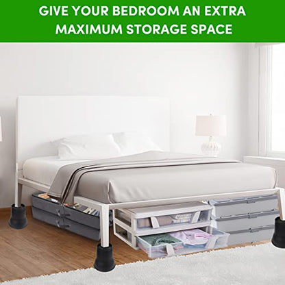 DEDU Bed Risers 6 Inch Heavy Duty 9 Pack, Furniture Risers with Caster Pads Supports Up to 6600 Lbs, Round Couch Risers for Sofas, Couch, Desk or Chair (Black) - size: 6 inch