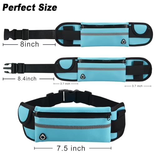 Slim Running Belt Fanny Pack, Exercise Waist Pack Runners Bag Money Belt Phone Holder for Running Hiking Cycling Workout, Blue