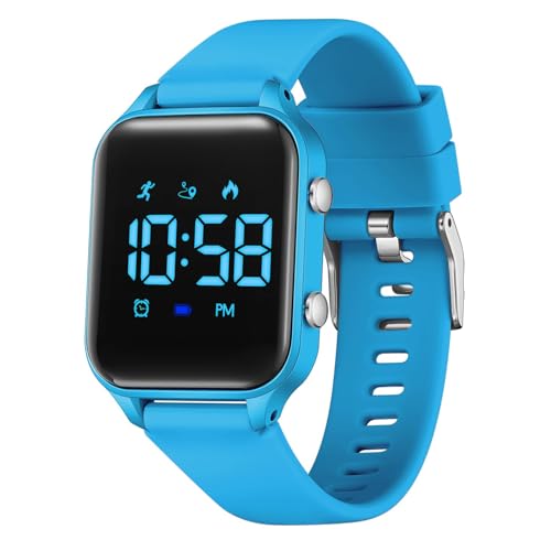Kids Digital Watches for Boys Girls, Sports Watch with Fitness Tracker, Pedometer, Alarm Clocks, Stopwatch, No App Needed Waterproof Kids Watch, Gift for Teens Student Girls Boys Ages 5-14 - color: L6615E-DarkBlue