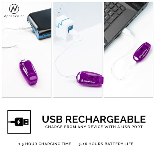 EverLightFX USB Rechargeable LED Safety Light (2 Pack) by Apace - Super Bright Bike Tail Light Works Brilliantly as Running Light for Joggers, Pets, Bicycle Strobe or Rear Clip On Lights - color: Violet