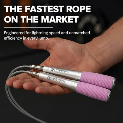 Jump Rope for Men & Women - Ultra-Fast, High Speed Jump Rope - Self-Locking Screw-Free Design with Aluminum Handles and Silicone Textured Grips - Precision Engineered for Maximum Performance - Skipping Rope for Workout Fitness, Cross Training & Home Exerc