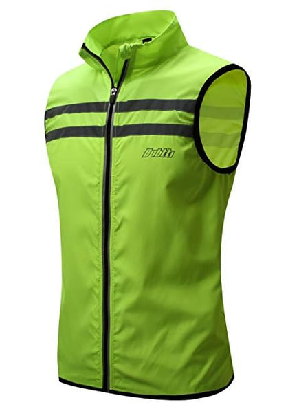 bpbtti Men's Hi-Viz Safety Running Cycling Vest Sleeveless Windbreaker vests- Windproof and Reflective - color: Hi-viz Yellow, size: X-Large
