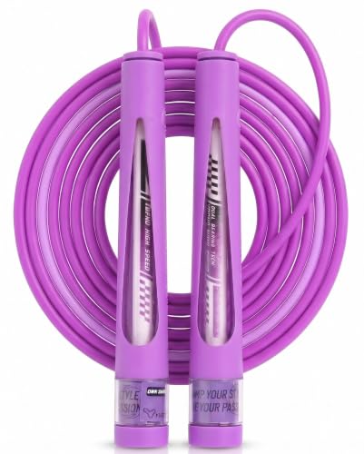 YUEDONG Kids Jump Rope with Dual Bearings for Boys, Girls and Beginners - color: Purple