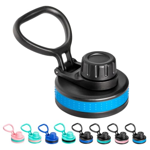 Spout Lid for Thermoflask, Takeya, Simple Modern 12-64oz Wide Mouth Bottle - color: Black+Sky Blue
