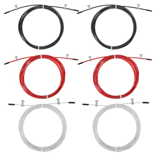 PATIKIL Speed Jump Rope Replacement Cable, Skipping Rope Steel Wire Replace for High Speed Jump Ropes - color: Black, Red, White