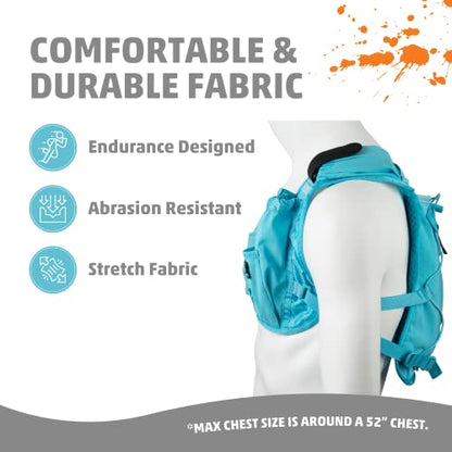 Orange Mud Endurance Pack V3.0 Running Vest – 2L Hydration Backpack for Trail Running, Hiking & Cycling – Lightweight, Breathable Mesh, Gear Pockets, Trekking Pole Loops - color: Teal