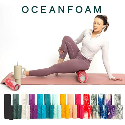 Oceanfoam Ripple Roller Small Foam Roller for Physical Therapy, Red Marbled - color: Red Marbled