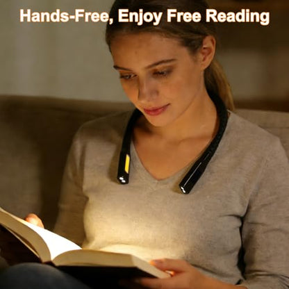 Neck Reading Light, Rechargeable Book Light, 3 Color Modes - style: Side Light