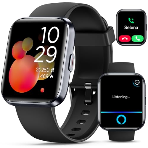 Smartwatch for Women/Men, Compatible with Android & iPhone, 1.8'' Fitness Tracker Watch with Alexa, Call & Notification Alerts, Heart Rate & Sleep Monitor, 120 Sports Modes, Waterproof Smart Watch - color: Galaxy Black