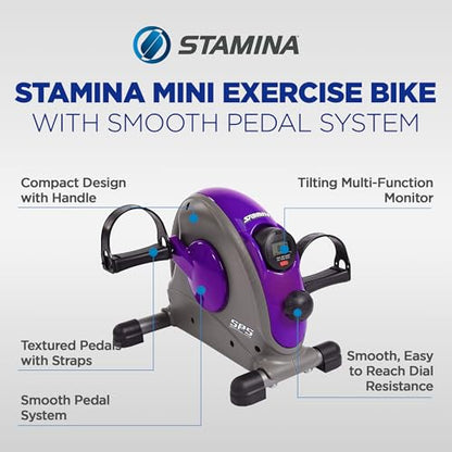 Stamina Exercise Bike with Smooth Pedal System - color: Purple