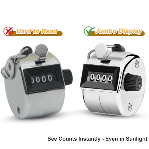 2 Pcs Clicker Counter, Hand Tally Counter with Large Display