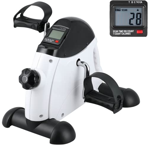 Mini Exercise Bike, Uten Under Desk Bike Pedal Exerciser, Peddler Exerciser - color: White