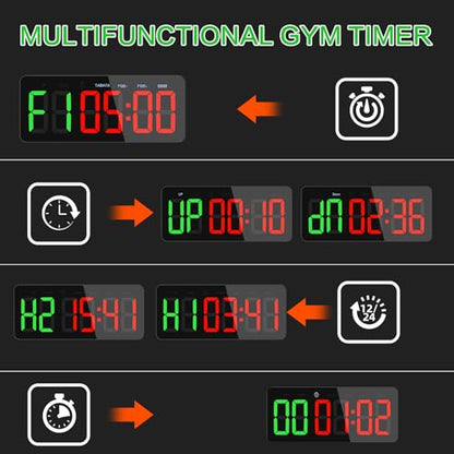 PELLOR Gym Timer Clock, Interval Timer for Home Gym Room - color: Green-red