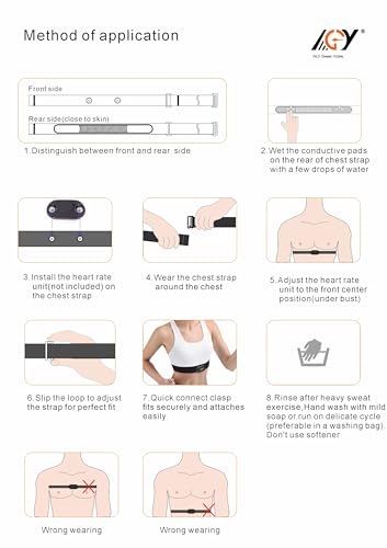 Heart Rate Monitor Replacement Chest Strap Fits for Polar H7 H1 Wahoo Tickr Garmin Chest Belt Small