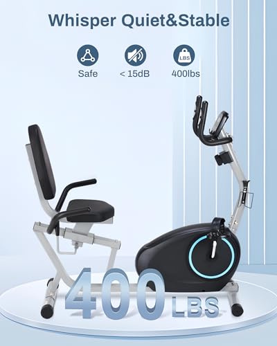 Kawnina Recumbent Exercise Bike for Seniors with 400LB Weight Capacity
