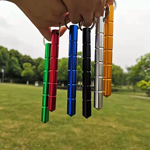 Tactical Keychain Aluminum Short Stick Glass Personal Protection Emergency Tool 6 Packs Portable Keyring Suitable for Women and Men