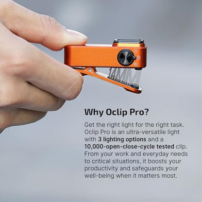 OLIGHT Oclip Pro Rechargeable EDC Clip-on Flashlight, Orange - color: Orange