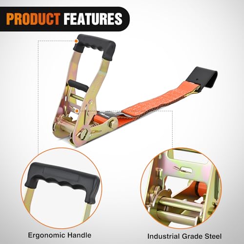 Nilight Flat Hook Ratchet Straps 4 Pack 2 in x 30 Ft - color: 4 Pack 2 in x 30 Ft Flat Hook Straps
