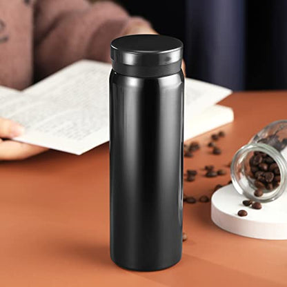 10oz Mini Water Bottle Stainless Steel Thermos Small Flask - Insulated Vacuum, Leak Proof, Keeps Drinks Hot/Cold - Ideal for Coffee, Tea, Water - Black - color: Black, size: 9.5 Ounces