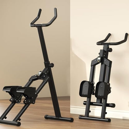 soges Stair Stepper w/Handlebar, Folding Vertical Aerobics for Home, Black