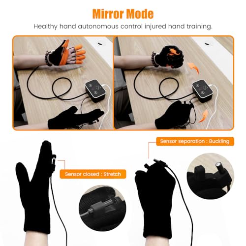 Rehabilitation Robot Gloves Finger Exerciser Stroke Hand Function Left - color: L-black, size: Medium