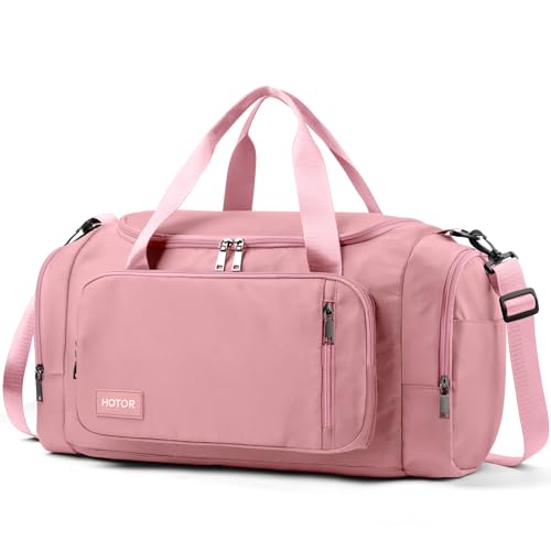 HOTOR Gym Bag, Duffle Bag with Shoe Compartment, Pink 20.5x11x10.6 Inch - color: Pink, size: 20.5" x 11.0" x 10.6"