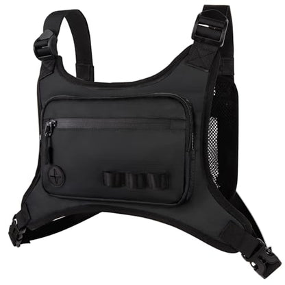 KINGSLONG Running Vest, Chest Bag for Men, Chest Pack, Hiking (F-Black) - color: F-Black