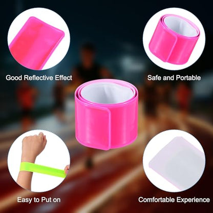 PATIKIL Reflective Slap Bands Snap Bracelet - color: Pink