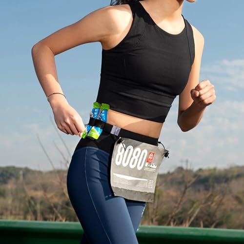 Azarxis Race Number Bib Belt with 6 Storage Loops Adjustable Elastic Webbing for Men Women Runners Running Jogging Triathlon Marathon Trail Race Cycling - color: #2 Red