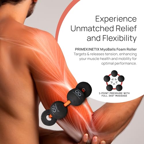 PRIMEKINETIX MyoBalls Foam Roller - Foam Rollers for Muscles, Enhanced Mobility, Deep Tissue & Full Body Massage, Trigger Point Therapy, for Athletes & Active Lifestyles, 1 Set of 5 Balls, Black - size: MyoBalls Pro 5