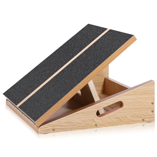 Professional Slant Board for Calf Stretching, Adjustable Wooden Calf Stretcher Incline Board, Calf Stretch Board for Squats Leg Knees Heel Ankle Stretching