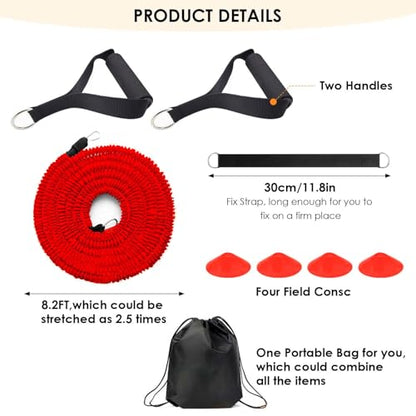 Speed Agility Training Equipment, 80lb Resistance Band Set to Improve Power, Strength, Focus Full Body Workout for Football, Basketball, Soccer, Tennis, Running, Jumping - color: Orange