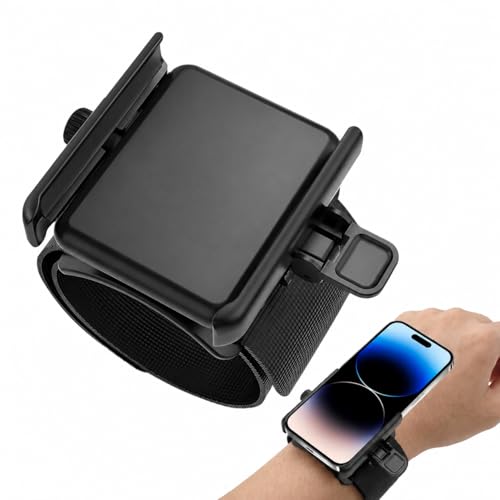 Wristband Phone Holder, No Screen Blocking, 360° Rotating Wrist Phone Mount, Memory Lock, Quick Release, for Android, iPhone 17/16/15/14/13 Pro Max/Pro/Mini/12/11/SE/Xs/XR/8 Plus, Fits 4–6.7" Phones - size: Wristband