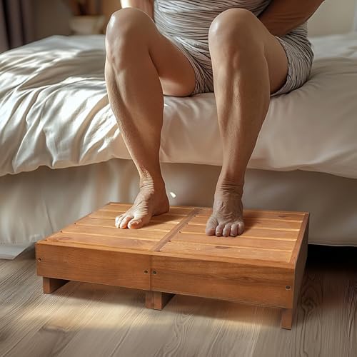 Wooden Step Stool 6” Height, Step Stools for Bed, Bed Steps for High Beds for Adults and Elderly, Step Stool for Bedroom, Kitchen, Living Room, Oak - color: Oak