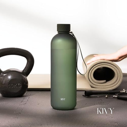 KIVY Large Water Bottle 50oz Tritan - Lightweight & Shatterproof - BPA Free - color: 01 Dark Green, size: 50oz