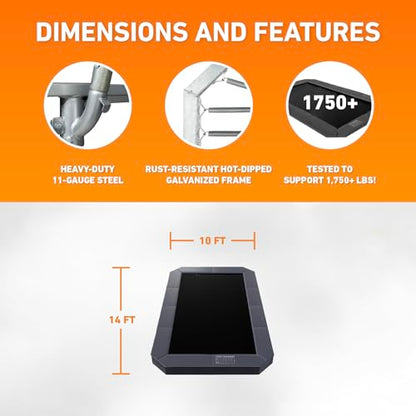 Avyna Premium In-Ground Trampoline – Outdoor Trampoline for Kids and Adults with Advanced Safety Features - size: 10x14' FT