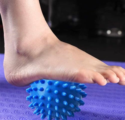 Massage Balls for Feet, Back, Hands, Muscles- Firm Medium, and Soft Spiked Massagers for Plantar Fascitis, Exercise, Neuro-Balance, Physical Therapy, 9cm/7.5cm/6.5cm