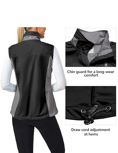 Little Donkey Andy Women's Lightweight Vest Windproof Sleeveless Jacket - color: Black, size: Medium